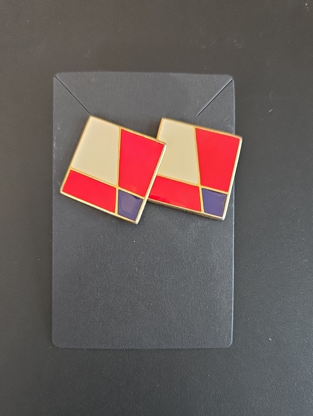 Square Colorful Statement Earrings